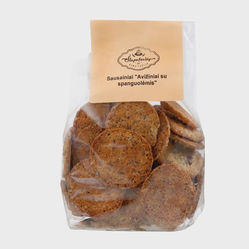 Aviž. sausainiai su spang. ŠLAPABERŽĖS, 300 g